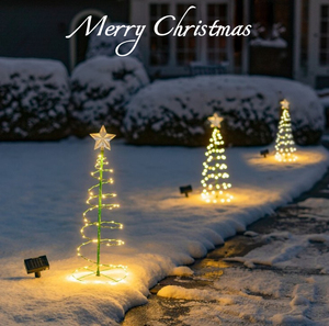 太阳能铁艺圣诞树灯led户外防水庭院花园圣诞节日氛围装饰草坪灯
