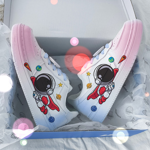 回力ow联名樱花星空渐变色爆改空军板鞋秋季新款休闲女鞋桃子熟了