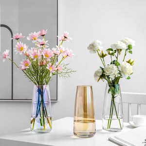 花瓶落地小口径玻璃瓶创意装饰瓶口径欧式透明细长卧室饰品花束