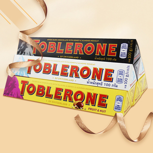Toblerone 原装进口瑞士三角黑巧克力牛奶白巧葡萄多口味100g*3条