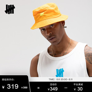 undefeated五条杠春夏新品男女同款纯色潮牌流行字母印花渔夫帽