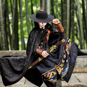 儿童古装汉服锦衣卫飞鱼服明制大内密探国学服男孩侠客古风演出服