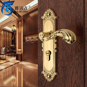 雅洁龙欧式门锁纯铜仿古室内门锁全铜实木门锁双开门别墅卧室门锁