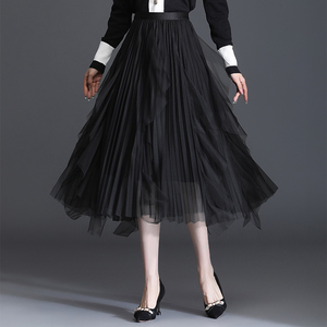 厚纱裙秋冬灰色