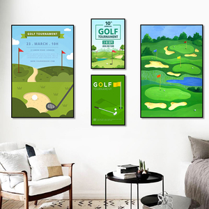 高尔夫装饰画运动会所俱乐部海报GOLF挂画室内球场休息室墙面壁画