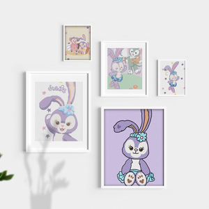 星黛露纸浆画手工制作diy材料包兔子达菲兔数字填色童趣装饰画