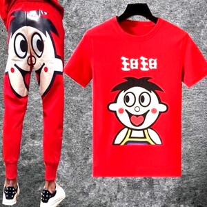 旺仔紧身衣旺旺抖音款套装社会人牛奶衣服男社会精神小伙小妹青年