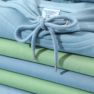 300g重磅雾霾蓝连帽卫衣抹茶绿运动宽松纯色套头帽衫上衣女春秋款