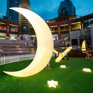 网红月亮灯户外庭院弯月灯民宿酒店装饰月亮椅节庆活动装饰月牙灯