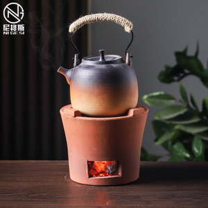 老式炭炉红泥小火炉围炉碳炉烧炭煮茶炉柴火炉子烤茶家用室内暖茶