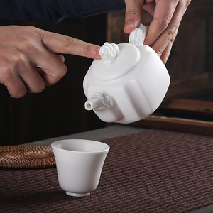 禾戈 德化高白瓷茶壶高岭土无上釉款玉瓷功夫茶具泡茶壶手工单壶