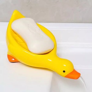 小鸭子创意肥皂沥水盒可爱不积水香皂盒居家日用【塑料、非陶瓷】