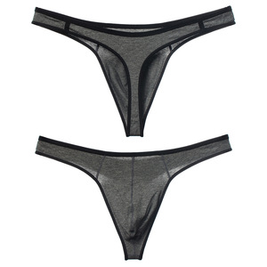 2条 男士棉丁字裤 运动型u囊精囊内裤男健身舒适t裤日常穿男士t裤