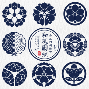 tp69中式古典国潮传统日本和风印花底纹图案徽章ai矢量设计素材图