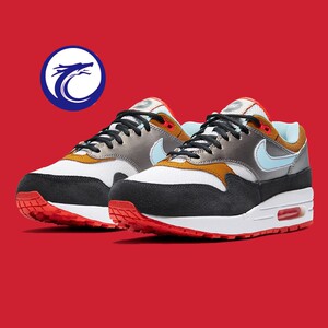 耐克nike air max 1 鲜红色刺绣 男子气垫休闲跑步鞋 cz8138-100