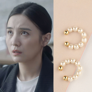 韩国小舍得南俪宋佳同款珍珠耳夹女无耳洞百搭气质高级感耳环耳饰