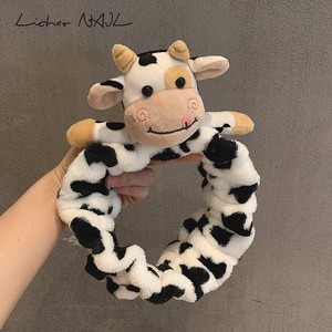 超萌奶牛洗脸毛绒发箍女网红可爱防滑压发箍敷面膜头饰发带发圈潮