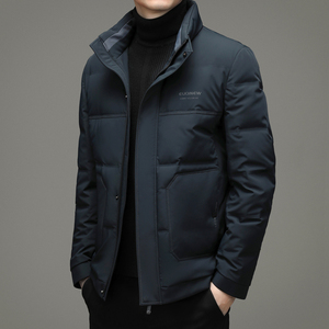 劲霸男装轻薄羽绒服中青年男士高端商务休闲立领冬季保暖外套短款
