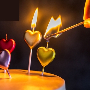 仙女爱心棒蜡烛烘焙生日蛋糕用镀金表白生日派对甜品台装饰网红