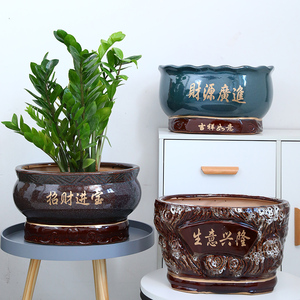 陶瓷花盆创意古典办公桌地面发财树文竹绿植拼盘盆景盆批发包邮