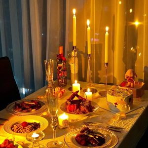 欧式烛台摆件北欧浪漫轻奢西餐桌气氛布置家用蜡烛台烛光晚餐道具