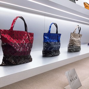 日本原单十格拼色几何菱格包10格手提单肩托特包包女原单购物袋