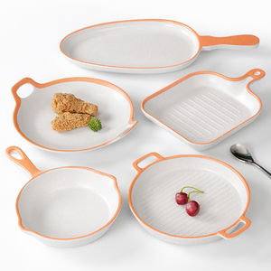 密胺双耳盘子餐厅商用餐盘创意日式把手带手柄凉菜盘仿瓷特色深盘