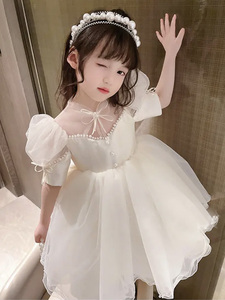 丹尼熊女童公主裙夏装2024新款儿童洋气超仙蓬蓬裙子宝宝夏季礼服