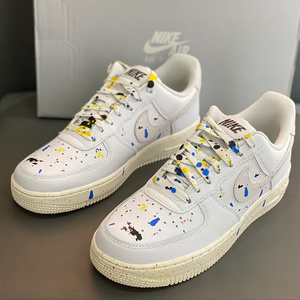 适配白色空军一号泼墨款air force1白色多彩泼墨扎染鞋带彩色花朵