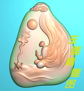 佛 悟道 随型祥云悟道玉雕图精雕图jdp浮雕灰度图bmp人物