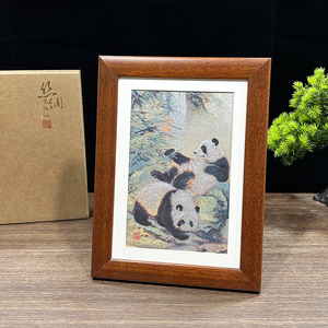 熊猫织锦画四川成都纪念品中国风特色礼物送老外国人商务伴手礼品