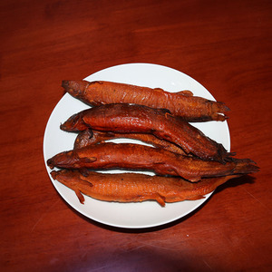 固安特产崔记熏泥鳅真空包装小号熏鱼去头去内脏果木烟熏500g包邮