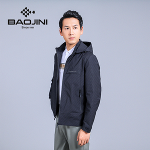 堡基尼男装连帽夹克男士外套2022春季新款中青年冲锋衣休闲宽松上