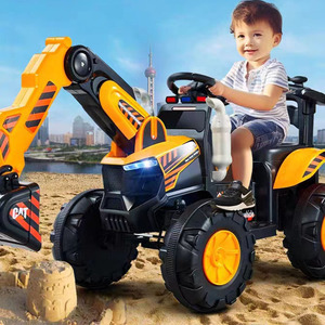 儿童电动挖掘机工程车男女孩玩具挖土机可坐人大型遥控挖机玩具车