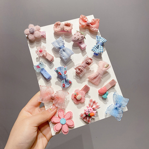 儿童婴儿发夹不伤发韩国宝宝可爱女孩全包布蝴蝶结碎花发饰品发卡