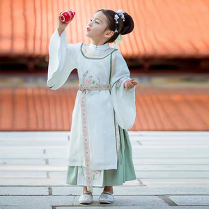 jxgx家--山水间宋制官服--汉服女童春秋儿童古装中国风大袖子套装