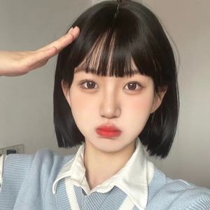 假发女短发空气刘海网红圆脸少女bobo头自然逼真蓬松短直发假发套