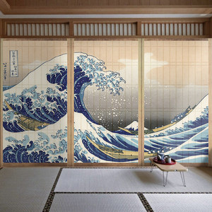 日式老传统主题壁纸浮世绘背景墙墙布装饰日本风格榻榻米写意墙纸