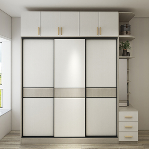 2021装修新款衣柜推拉门定制现代简约卧室壁橱门定做实木滑动移门