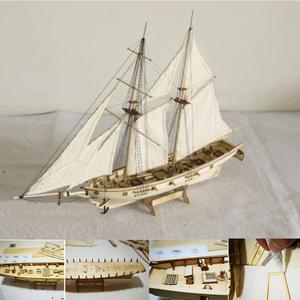 帆船模型号拼装diy木质西洋古典套材木制科普手工船玩具哈尔科科