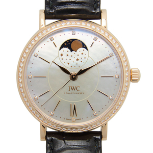 iwc万国 柏涛菲诺系列 红金镶钻 月相机械女表 iw459009