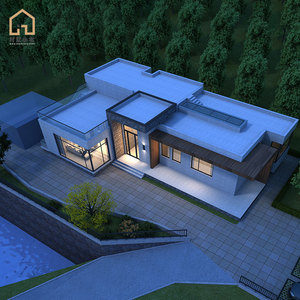 A102新农村一层现代网红现代别墅设计图纸大户型乡村自建平顶房子