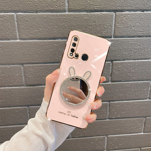 纯兔子耳朵带镜子华为nova5i手机壳nuva5i新款补妆6.