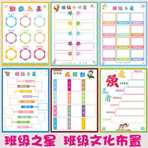 每周班级进步之星表扬评比栏小学班级教室文化布置装饰光荣榜墙贴