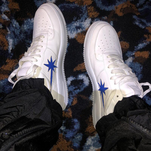 starwalk白色蓝星小众潮牌百搭休闲男女同款空军一号运动鞋低帮板