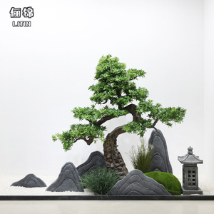 0031人付款淘宝大型仿真松树木雕雪松马尾松中式会所展厅装饰软装迎客
