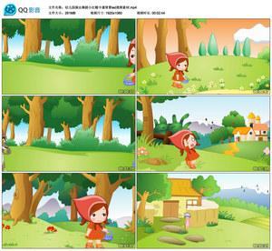 幼儿园演出舞蹈小红帽卡通背景led视频素材