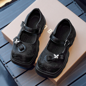 女童皮鞋夏季2024新款黑色软底公主儿童单鞋女孩玛丽珍森系方口鞋