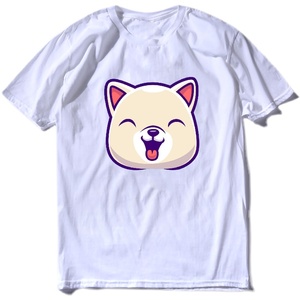 kishu狗狗币 数字货币卡通纪州犬区块链男装纯棉宽松休闲夏季t恤