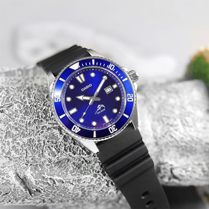 比尔盖茨同款卡西欧剑鱼黑水鬼系列男士潜水夜光指针表mdv-106